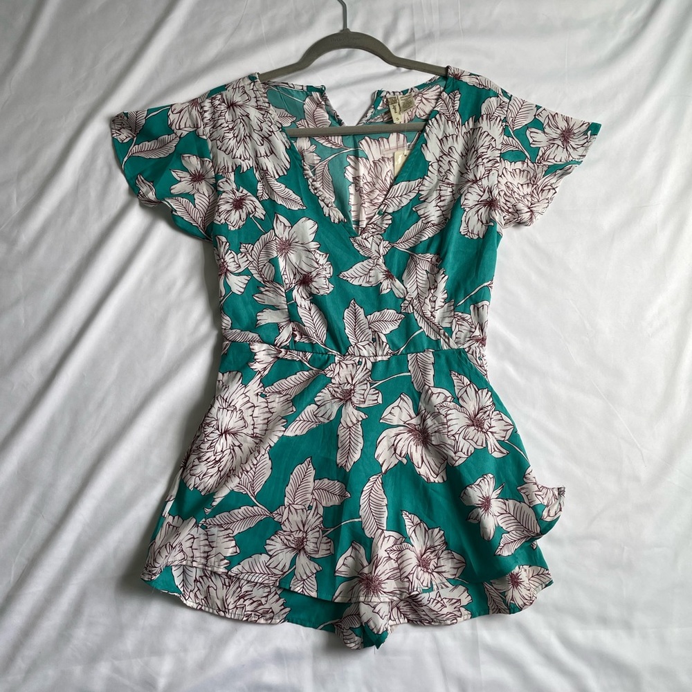 Blue Floral Romper